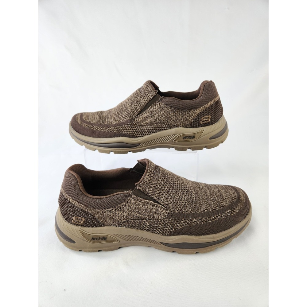 Skechers Men's Arch Fit Motley Vaseo Slip-On Loafer Shoe Casual Brown Size 10